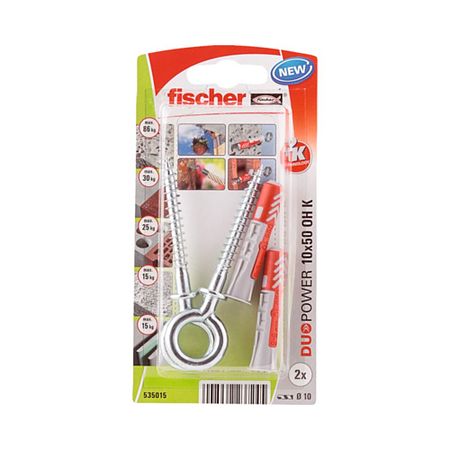 Diblu Fischer Duopower rosu, nylon, 10 x 50 mm, 2 bucati Diblu Fischer Duopower rosu, nylon, 10 x 50 mm, 2 bucati