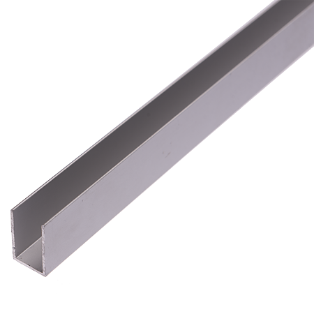 Profil tip U, aluminiu, 12,5 x 20 x 1 mm, L 1 m