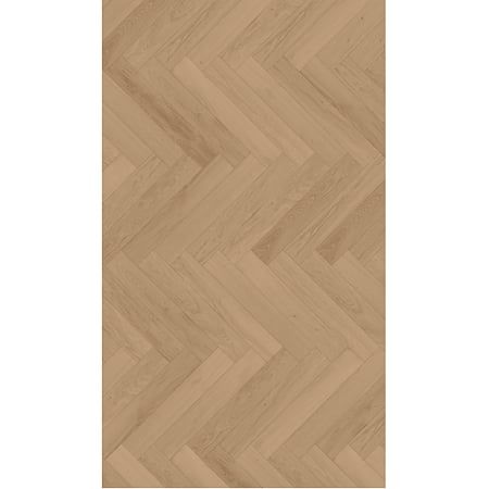 Parchet laminat furniruit 9.5 mm Berry Alloc Parqwood Herringbone Oak Calm Ambre, placa tip A, clasa de trafic comercial intens 33, abraziune AC5, OmniLoc A&B, 50,4 X 8,4 cm