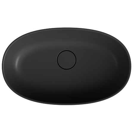 Lavoar oval Marmite WB 0539 600C, compozit mineral, antibacterian, montaj pe blat, fara preaplin, mat, negru, 600 x 360 x 150 mm