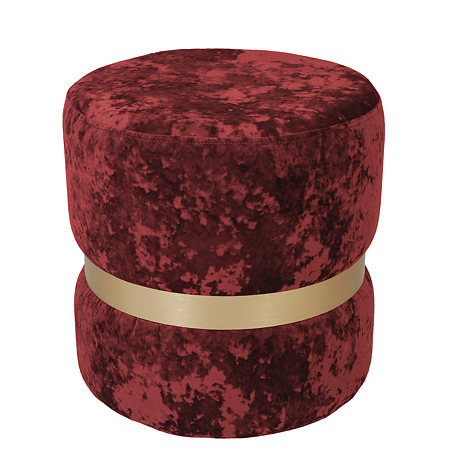 Taburet Ring, inel auriu, catifea bordo E42, rotund, 38 x 38 x 40 cm