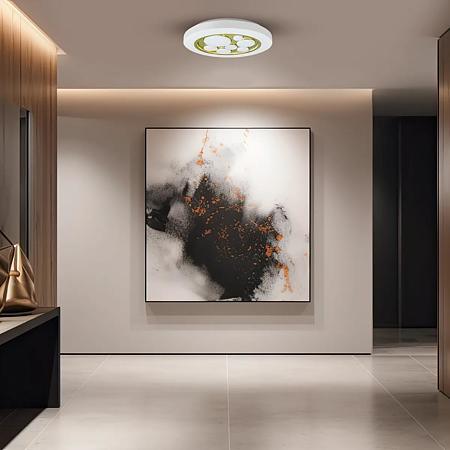 Plafoniera led Bubbles, 30 W, alb/auriu, 39 cm