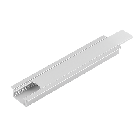 Profil aluminiu LED incastrat, 16 mm, opac, 3 m