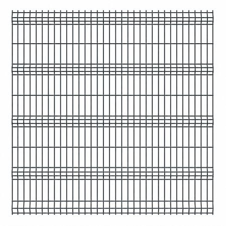 Panou gard bordurat zincat, gri antracit, RAL 7016, 2000 x 2000 mm