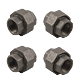 Racord olandez drept, negru, FI x FI, 1 inch