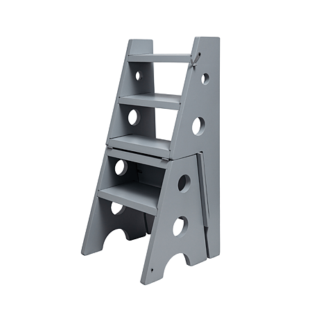 Scaun/scarita BucinMob Leddy, lemn masiv rasinoase, gri, 54.2 x 42.7 x 85 cm