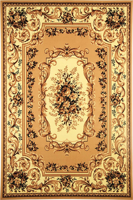 Covor clasic Gold 235/123, polipropilena BCF, bej-maro, 60 x 110 cm
