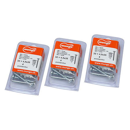 Diblu MFJ, nylon, L: 32 mm, cu surub 4,5 x 35 mm, 4 BUC