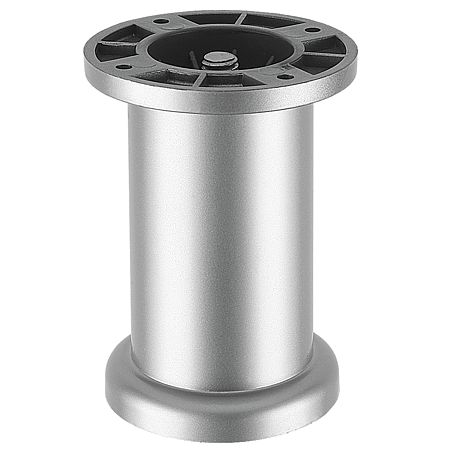 Picior cilindric reglabilcu flansa rotunda satin - argintat D50 x 60 mm