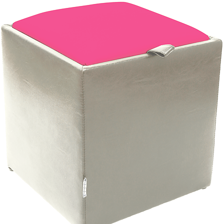Taburet Box roz/ alb IP, 37 x 37 x 42 cm