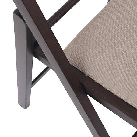 Scaun pliabil lemn Basic, wenge-bej, sezut stofa, 79 x 42 cm