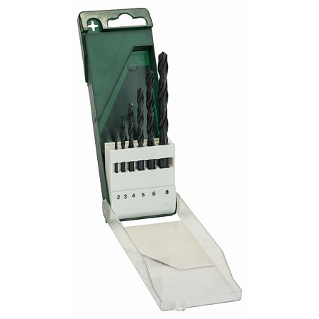 Set 6 burghie Bosch HSS-R DIN 338, mandrina standard, pentru metal, 2-8 mm