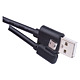 Cablu USB Emos lateral 2.0 A/M-MICRO B/M, negru, 1 m