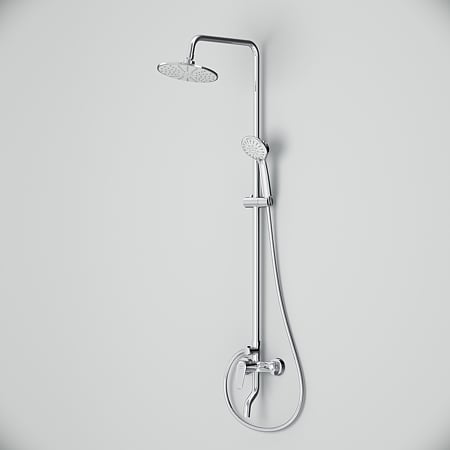 Coloana dus Play AM.PM, bara reglabila, cu baterie monocomanda, para de dus fixa, para de dus mobila, 3 functii, furtun 150 cm