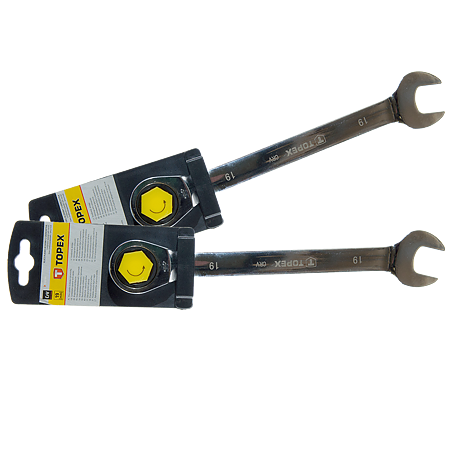 Cheie combinata fixa-inelara cu clichet, Topex, 19 mm, 245 mm