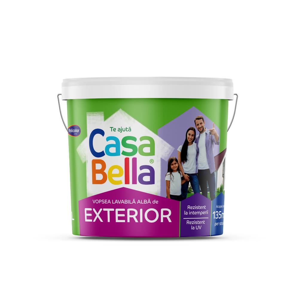 Vopsea lavabila exterior Casabella, alb, 15 l