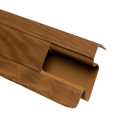 Plinta parchet, cu canal cablu, PVC, nuc inchis 6001, 2500 mm