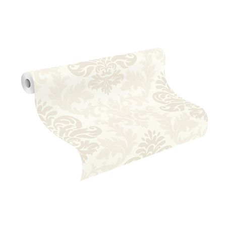 Tapet hartie Rasch Duplex 278514, alb/bej, model floral, 10 x 0.53 m