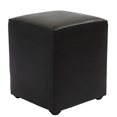 Taburet Cube, tapiterie piele ecologica, wenge IP 21835, 45x37x37 cm