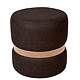 Taburet Ring, inel stejar, stofa maro M612, rotund, 38 x 38 x 40 cm