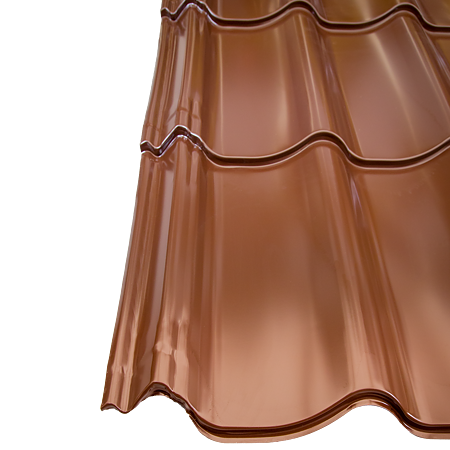 Tigla metalica Durako Riva, maro, RAL 8017, lucios, grosime 0,45 mm, 3,195 x 1,180 m