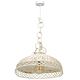 Suspensie Vimini, 1 X E27, metal/lemn, alb