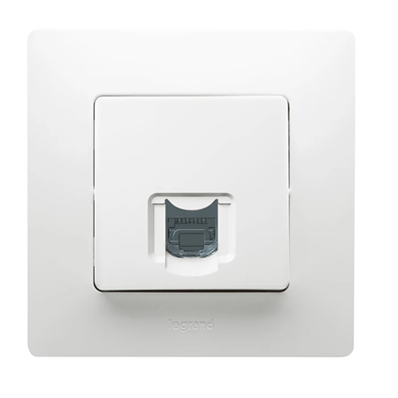 Priza internet Legrand Niloe 396444, RJ45 cat. 5E, incastrat, rama inclusa, alb