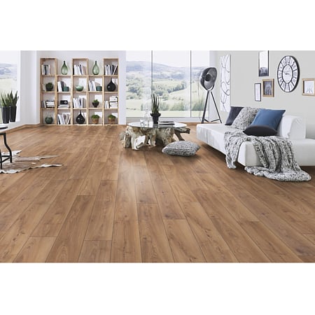Parchet laminat 12 mm Kronospan Atlantic K450 Firebrand Oak, nuanta medie, clasa de trafic 33, twin click + si 1click2go pure +, 1288 x 195 mm