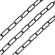 Lant negru cu profil dreptunghiular rasucit, otel, 3,8 mm