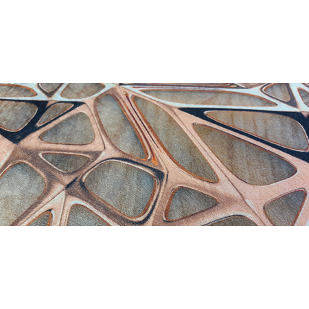 Covor modern Kitchen Wood, poliester, model geometric maro-bronz, 70 x 140 cm Covor modern Kitchen Wood, poliester, model geometric maro-bronz, 70 x 140 cm