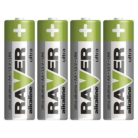 Baterii ultra alcaline Raver, AA RUA LR6-B4, 1.5 V, 4 buc/blister