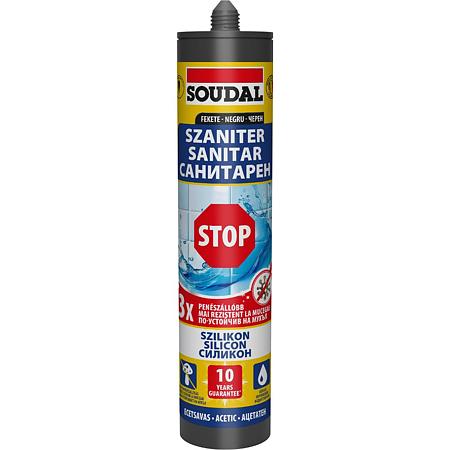 Silicon sanitar Soudal Stop, negru, 280 ml