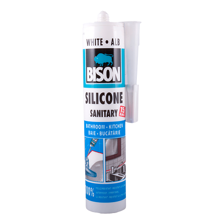 Silicon Sanitar Bison alb 280 ml