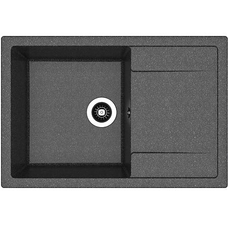 Chiuveta bucatarie Dr. Gans Techno, granit/compozit, incastrabila, negru, adancime 20 cm, 76 x 51 cm