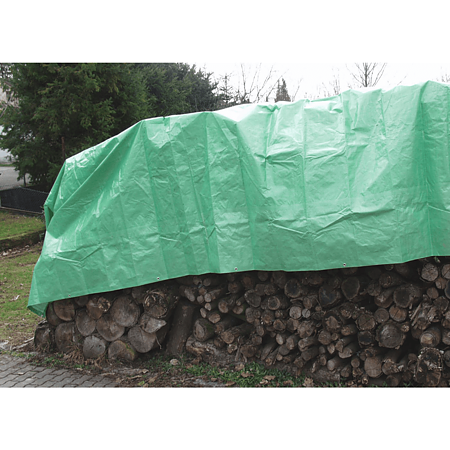 Prelata tesuta grea Guttaplane rezistenta UV, 4 x 6 m, verde/argintiu