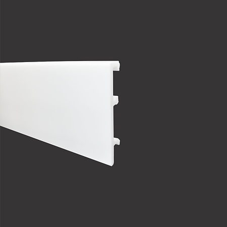Plinta pardoseala Onix 80, polimer dur, rezistenta la apa, alb, 2200 x 80 x 16 mm