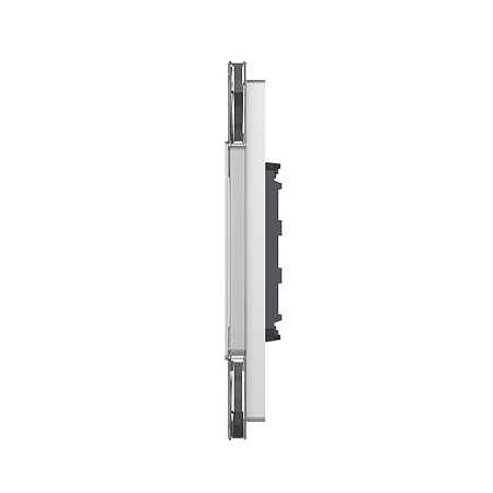 Rama intrerupator simplu + priza simpla Livolo VL-P701/E-4I, sticla securizata, argintiu