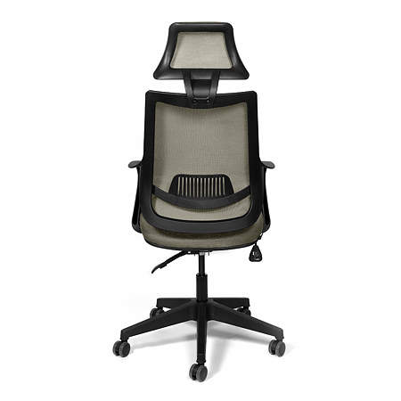 Scaun birou ergonomic gri deschis Kronsit Verona, tapiterie textila, rotativ, reglabil pe inaltime, 59 x 51 x 130 cm
