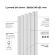 Panou decorativ Linea Select, 5 lamele, MDF, alb uni, interior, suport placaj alb, 265 x 24.5 x 1.9 cm