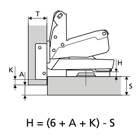 Balama usa semiaplicata Optima 175° FGV, otel cromat, deschidere 110° 