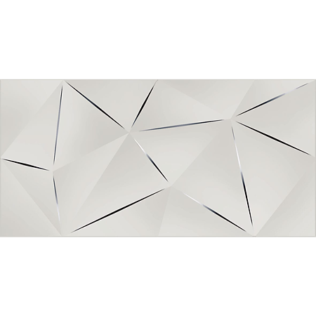 Faianta decorativa Cesarom Colorline gri mat, design geometric 3D, 25 × 50 cm