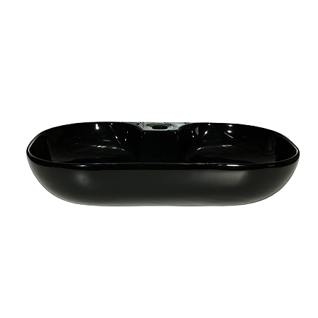 Lavoar dreptunghiular Sanitop Blay, montaj blat, ceramica, negru, 62 x 41 x 12.5 cm