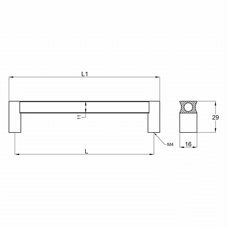Maner cu terminatii din zamac FA 6251, aluminiu, crom mat, 288 mm