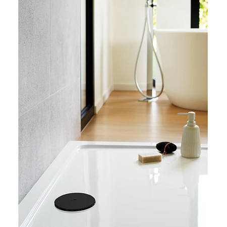 Capac tip DOM pentru sifon Wirquin SLIMPlus, din ABS, negru mat, Ø118 mm