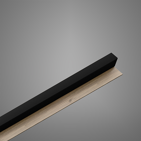 Panou decorativ Linea Slim, 1 lamela, negru, interior, 265 x 5.4 cm