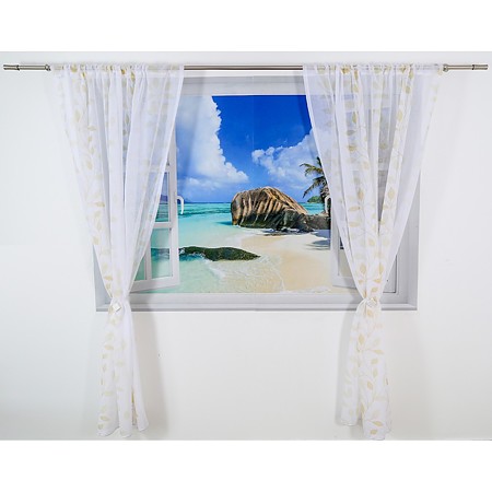 Perdea OB 6375/3 din 100% poliester, alb cu bej, 140 x 245 cm Perdea OB 6375/3 din 100% poliester, alb cu bej, 140 x 245 cm