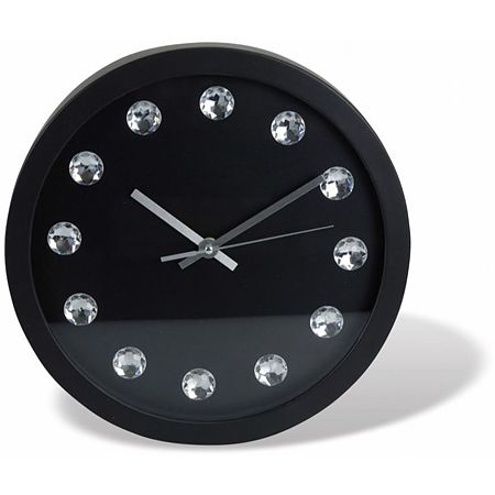 Ceas de perete Hips, forma rotunda, cristale, plastic, negru, 30 x 4 cm