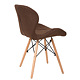 Scaun bucatarie/living Eliza, tapitat, textil, cadru de lemn, maro, max. 110 Kg, 73 x 47 cm