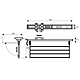 Suport pentru pantaloni cu glisiera cu bile, aluminiu/plastic, argintiu mat, 454 x 183 x 200 mm