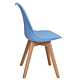 Scaun bucatarie tapitat albastru Depozitul de scaune Celia, piele ecologica, cadru lemn, max. 110 kg, 48.5 x 50 x 82.5 cm